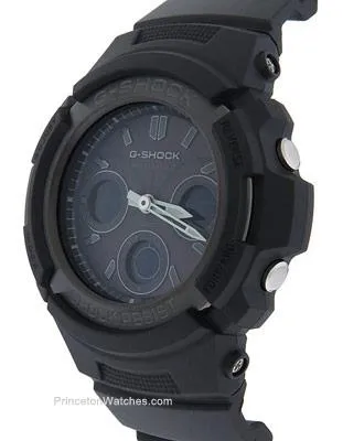 Casio Mens Solar Multi-Band Atomic 6 G-Shock - All-Black Design - Analog-Digital