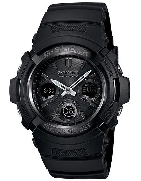 Casio Mens Solar Multi-Band Atomic 6 G-Shock - All-Black Design - Analog-Digital