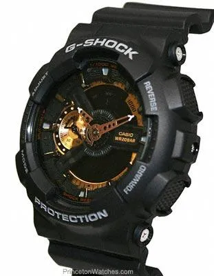 Casio Mens XL Analog-Digital G-Shock - Black with Rose Gold-Tone - Resin Strap