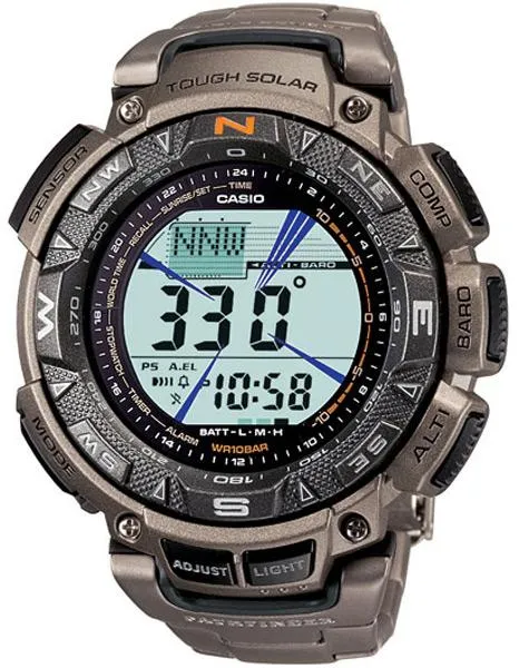 Casio Titanium Solar Triple Sensor Pathfinder - World Time - Compass - Bracelet