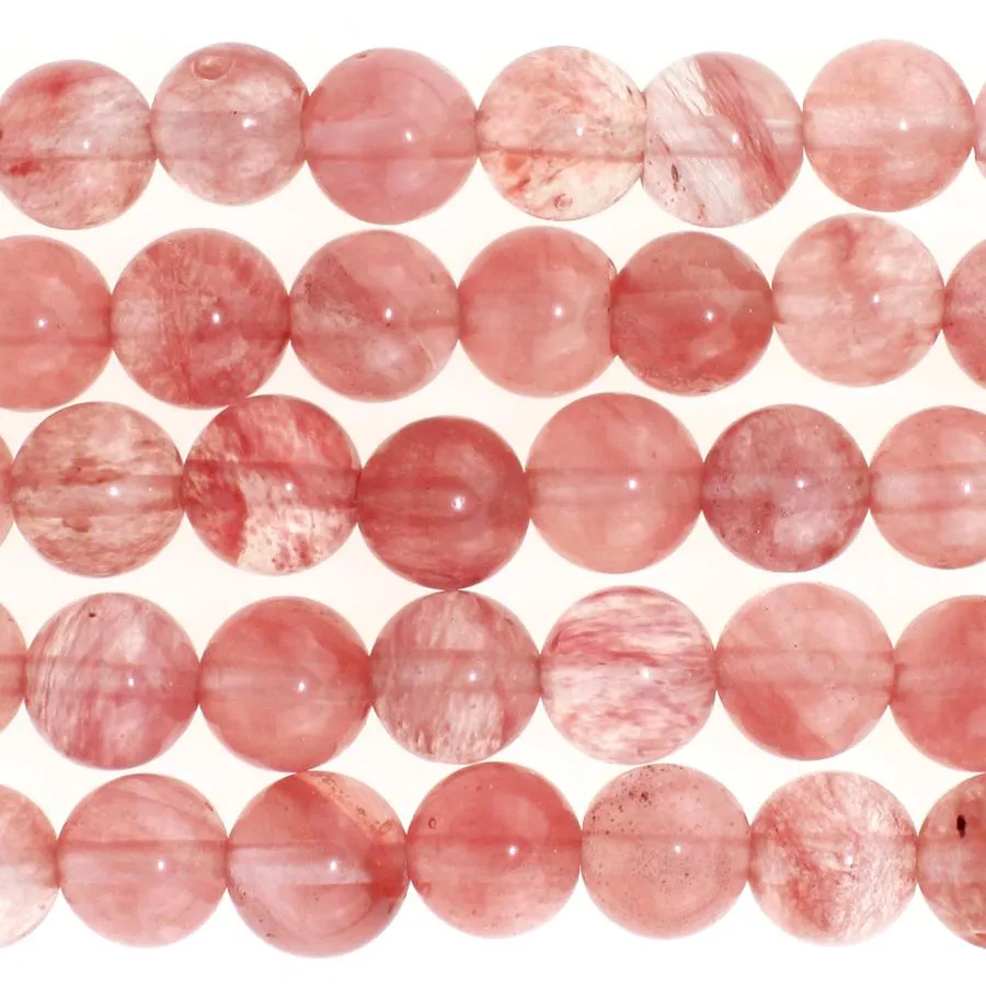 Cherry Quartz 6mm Round - 8-Inch