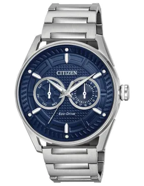 Citizen DRIVE CTO Mens Day/Date Watch - Blue Dial - Stainless - Bracelet