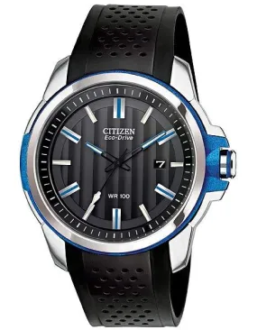 Citizen DRIVE Mens AR2.0 Sport Watch - Black Dial - Blue Chroma Finish - Strap