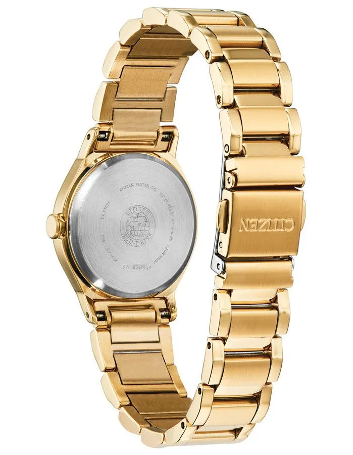 Citizen Eco-Drive Axiom Women's - Gold-Tone - Diamonds - Champagne Dial-Bracelet