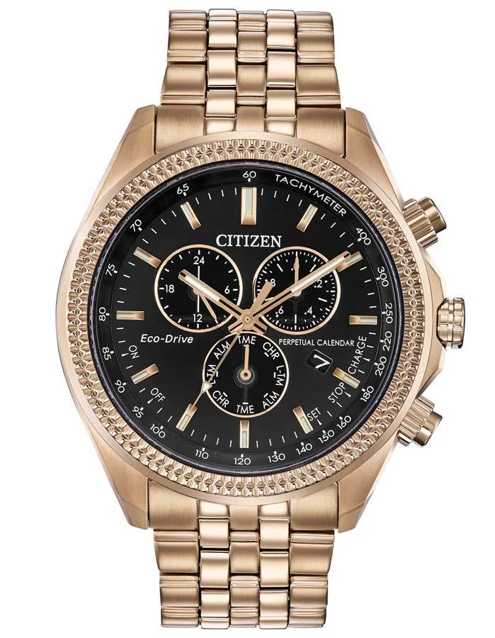 Citizen Eco-Drive Brycen - Gold-Tone - Chronograph - Black Dial - Bracelet