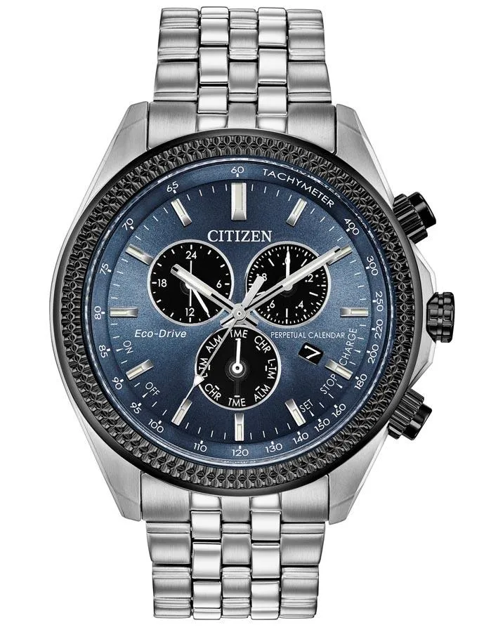 Citizen Eco-Drive Brycen - Stainless Steel - Chronograph - Blue Dial - Bracelet