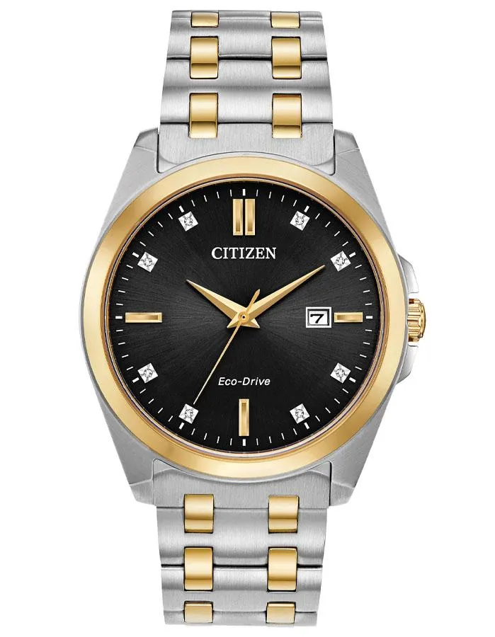 Citizen Eco-Drive Corso - Gold-Tone & Stainless Steel - Diamonds - Date-Bracelet