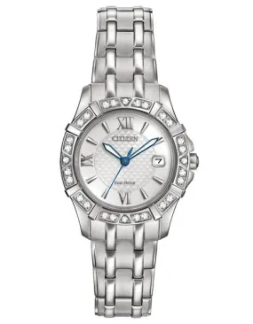 Citizen Eco Drive Womens Diamond Watch - Stainless Steel - Bracelet - Date