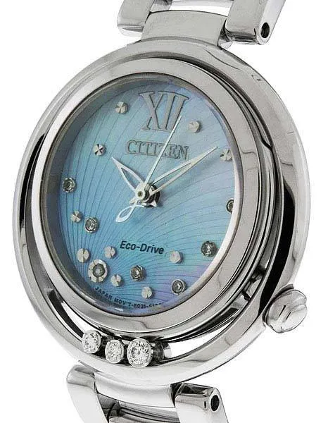 Citizen L Sunrise Eco-Drive Diamond Watch - Stainless Steel - Blue MOP