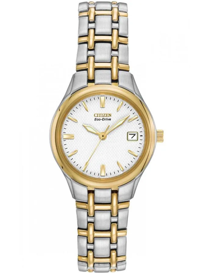 Citizen Ladies Silhouette Sport - Two-Tone - White Textured Dial - Date