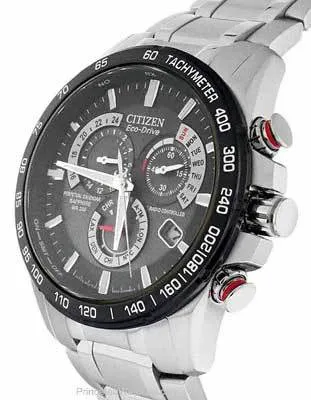 Citizen Mens Perpetual Chrono AT  - Red Accents - Black Dial - 5 Time Zones