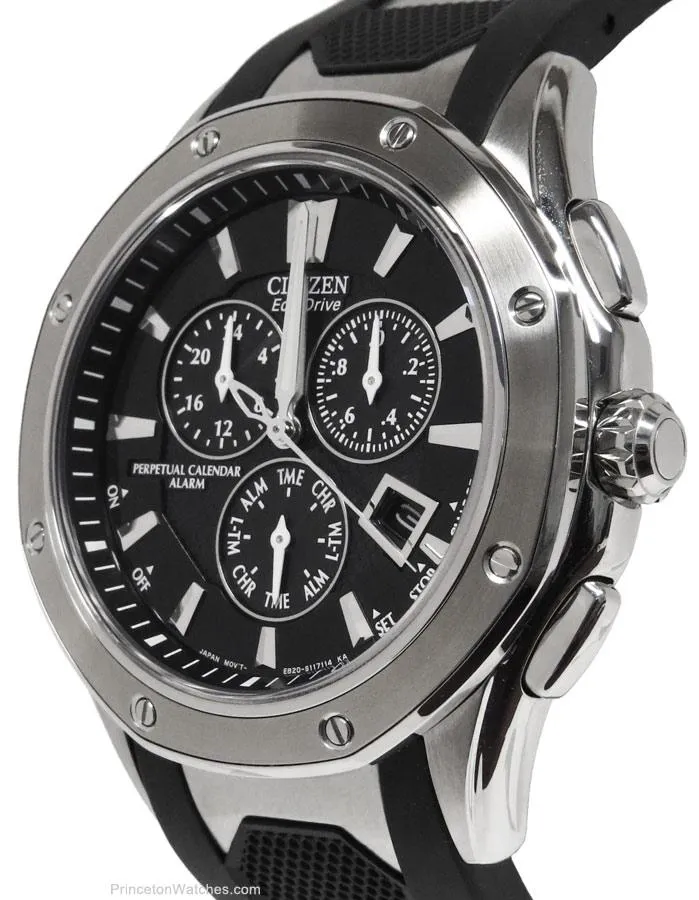 Citizen Mens Signature Octavia Perpetual Calendar Chrono - Steel and Black Poly