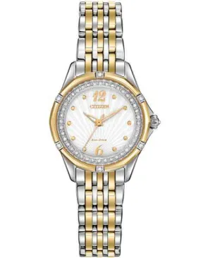 Citizen Signature Ladies Diamond Versailles - White Dial - Two-Tone Bracelet