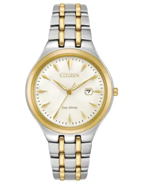 Citizen Womens Eco-Drive Corso Watch - White Dial - Two-Tone - Bracelet - Date