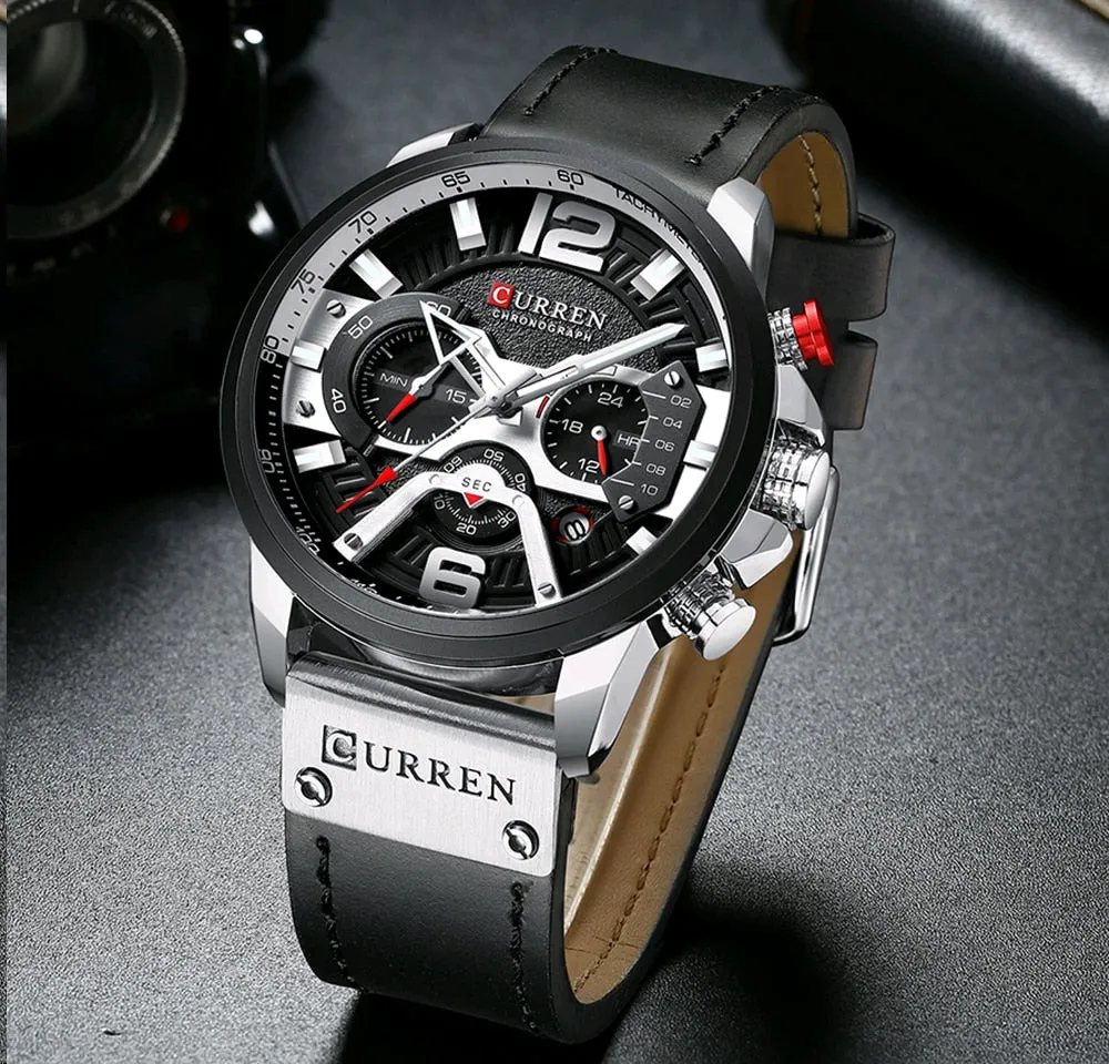 CURREN 8329 Luxury Brand Fashion Quartz Men Watch Military Waterproof Sport Mens Watches Casual Leather Male Clock reloj hombre