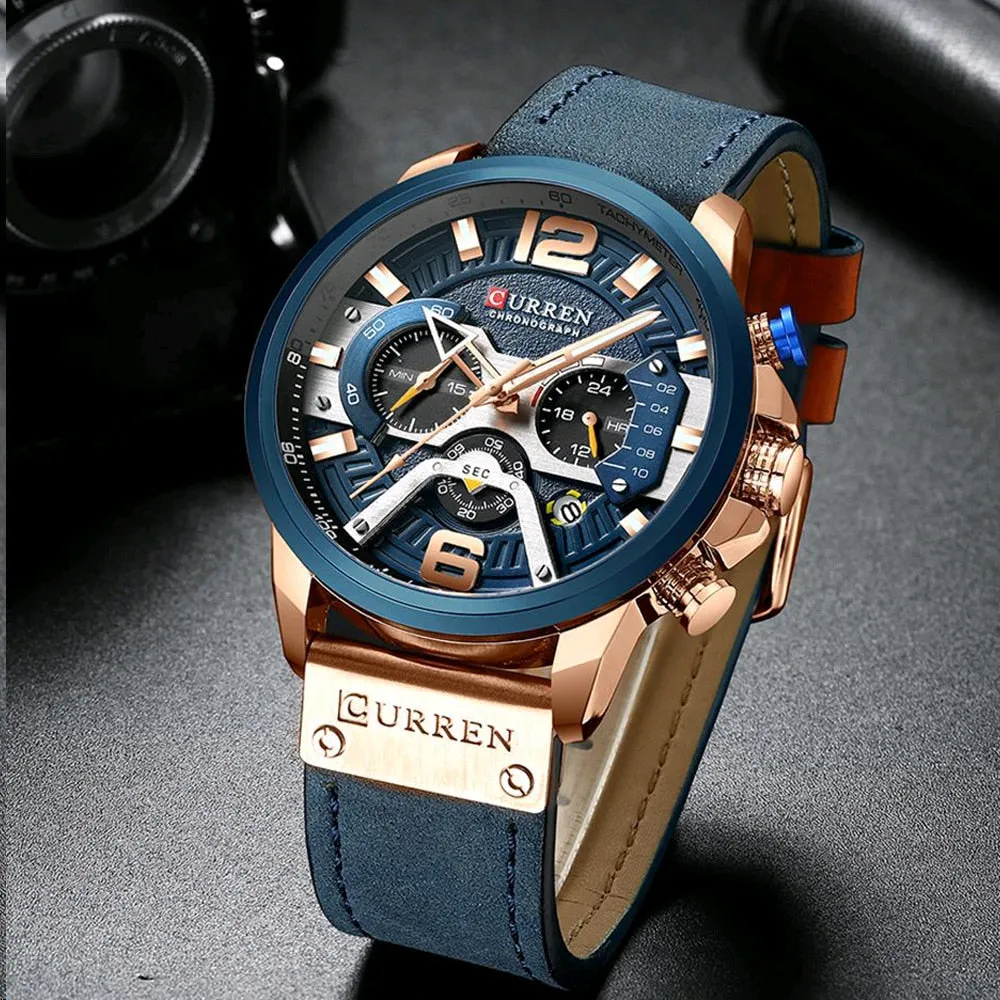 CURREN 8329 Luxury Brand Fashion Quartz Men Watch Military Waterproof Sport Mens Watches Casual Leather Male Clock reloj hombre