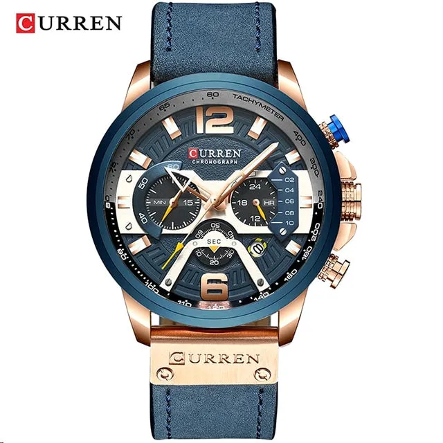 CURREN 8329 Luxury Brand Fashion Quartz Men Watch Military Waterproof Sport Mens Watches Casual Leather Male Clock reloj hombre