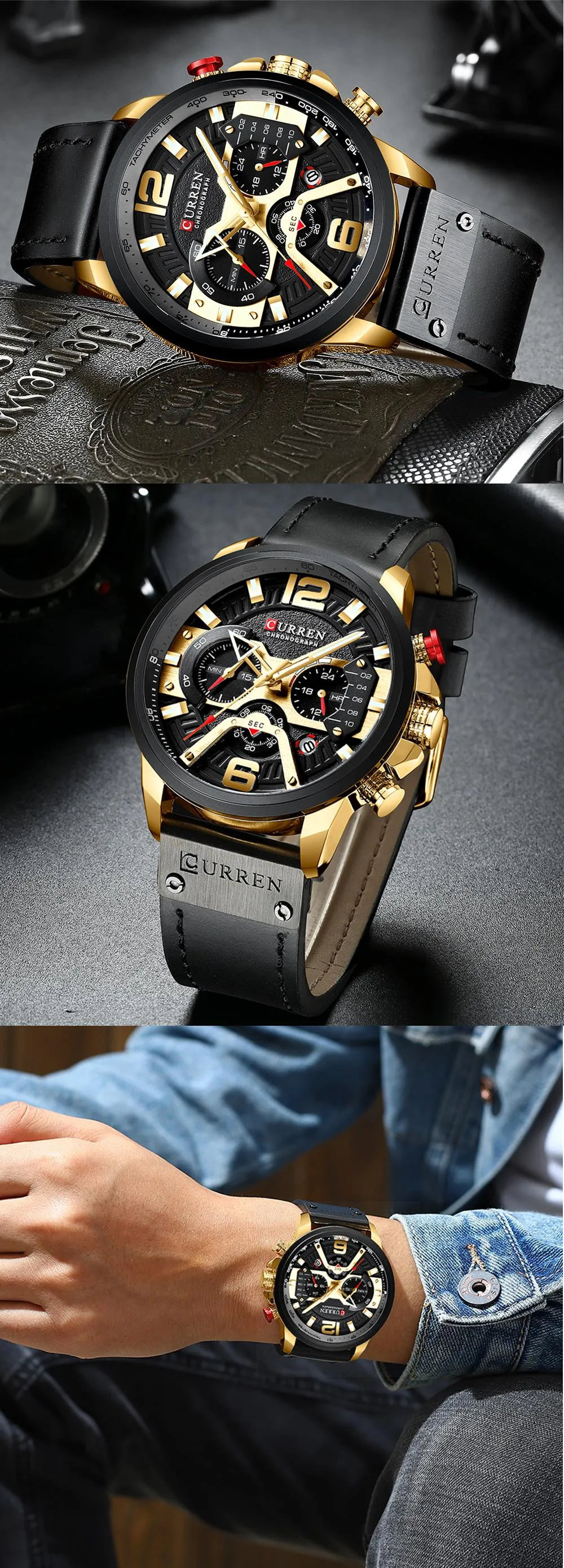 CURREN 8329 Luxury Brand Fashion Quartz Men Watch Military Waterproof Sport Mens Watches Casual Leather Male Clock reloj hombre