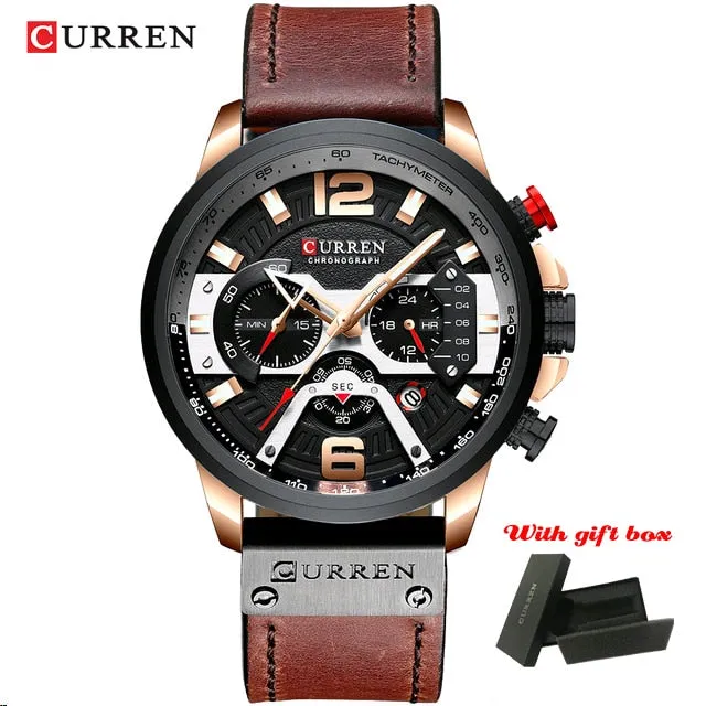 CURREN 8329 Luxury Brand Fashion Quartz Men Watch Military Waterproof Sport Mens Watches Casual Leather Male Clock reloj hombre