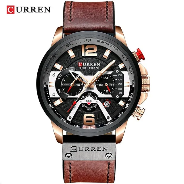 CURREN 8329 Luxury Brand Fashion Quartz Men Watch Military Waterproof Sport Mens Watches Casual Leather Male Clock reloj hombre