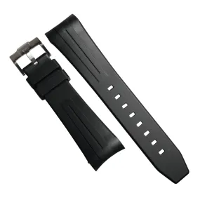 Curved End Rubber Strap for Blancpain x Swatch Scuba Fifty Fathoms in Black