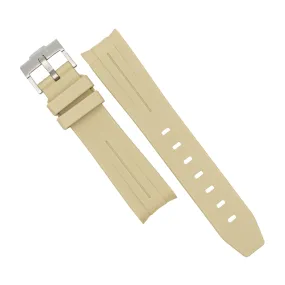 Curved End Rubber Strap for Omega x Swatch Moonswatch in Ash