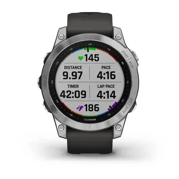 Garmin Fenix 7- Silver with Graphite Band