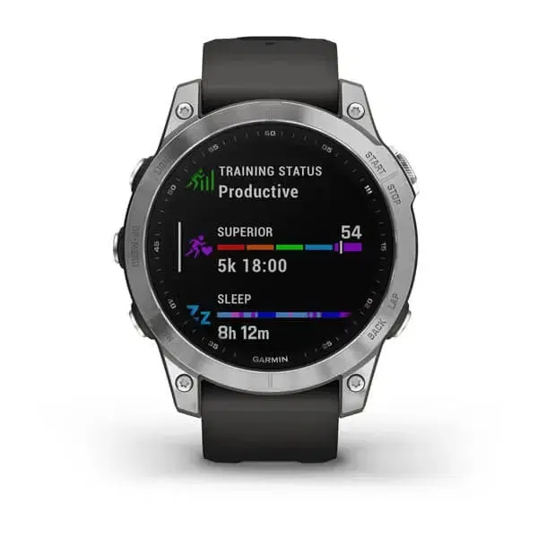 Garmin Fenix 7- Silver with Graphite Band