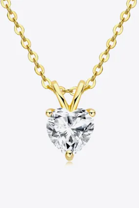 Heart-Shaped 1 Ct Moissanite Pendant Necklace