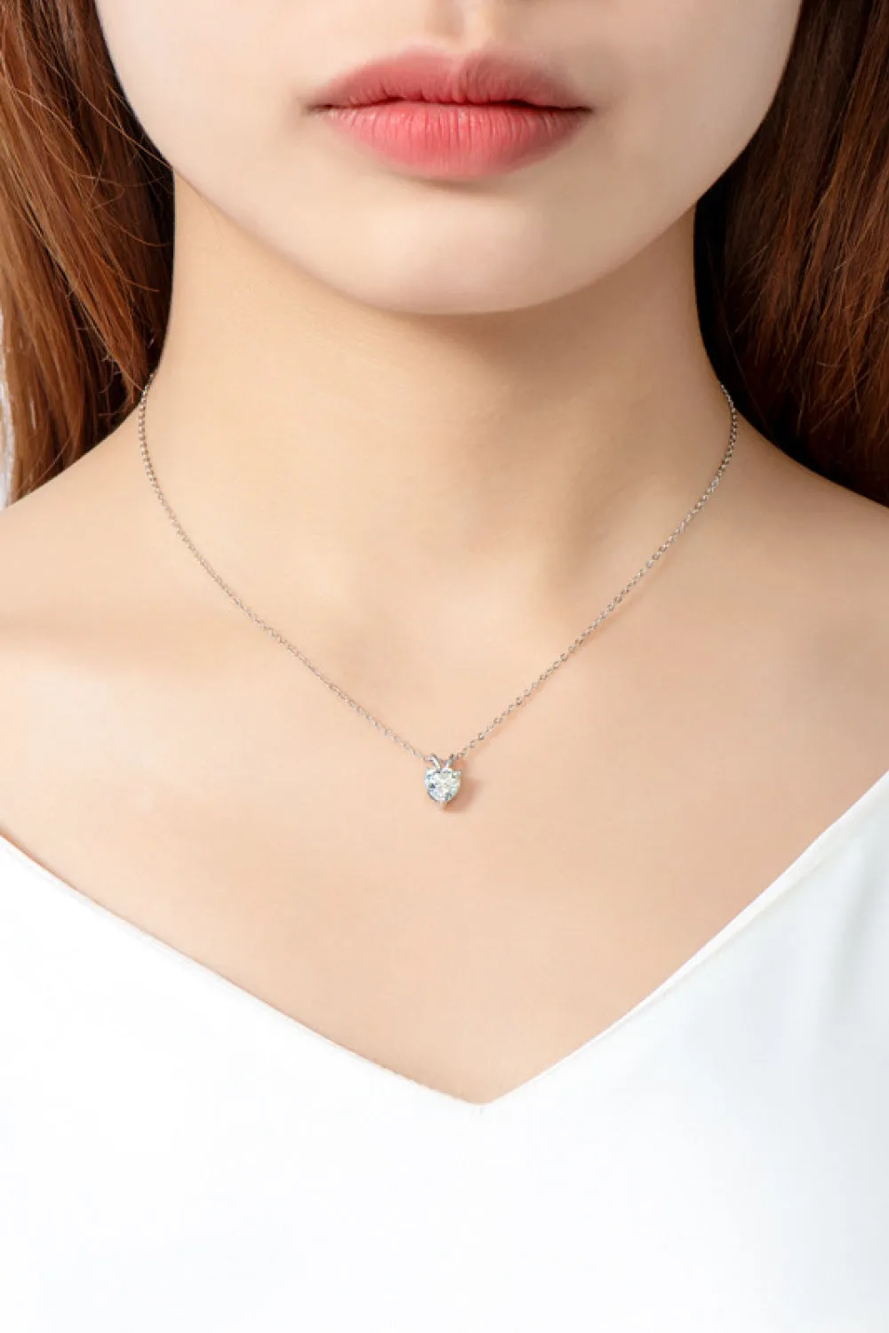 Heart-Shaped 1 Ct Moissanite Pendant Necklace