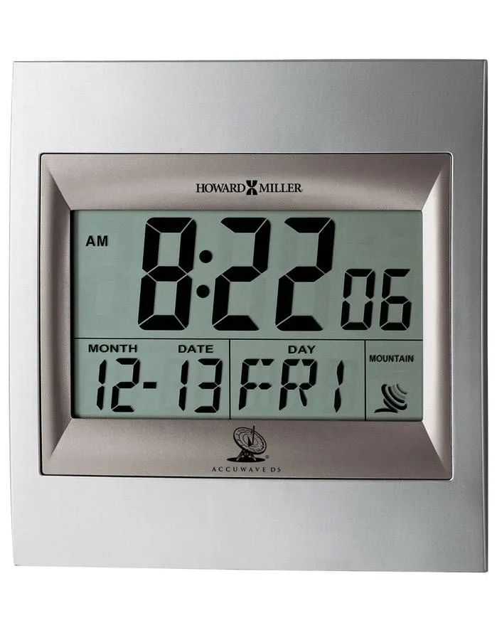 Howard Miller Techtime II Accuwave DS Radio-Controlled Clock - Titanium w/ Satin