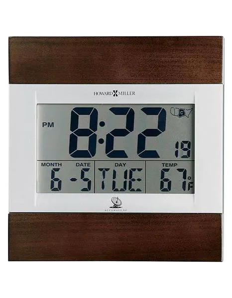 Howard Miller Techtime II Accuwave DS Radio-Controlled Clock - Wood Accents