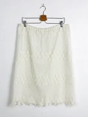 Ivory Crochet Knee Length Skirt