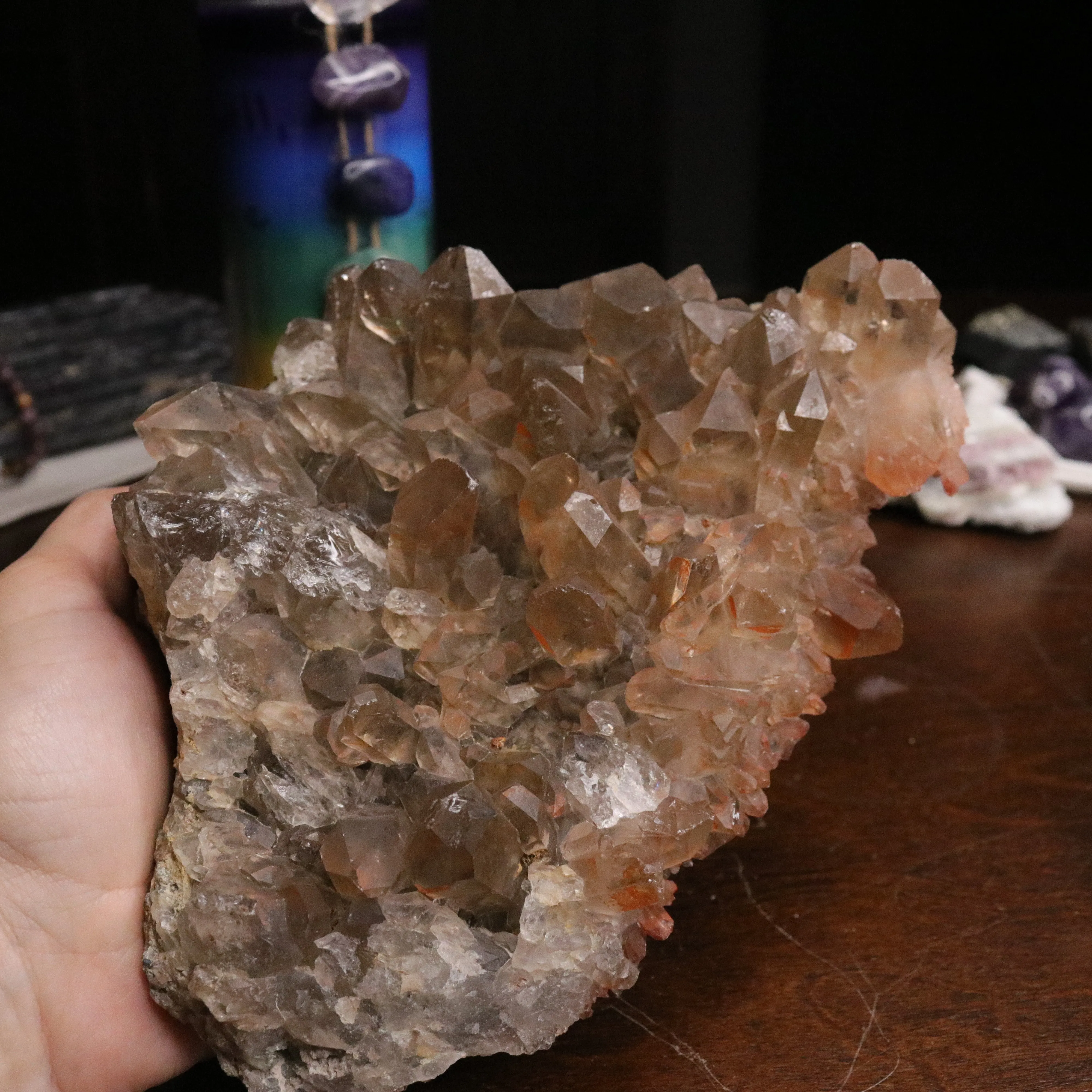 Jumbo ~ Gorgeous and Unique Lithium and Red Hematoid Quartz Cluster from Brazil