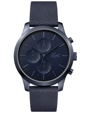 Lacoste 12.12 85th Anniversary Mens - Chronograph - Blue Metal - Pique Leather