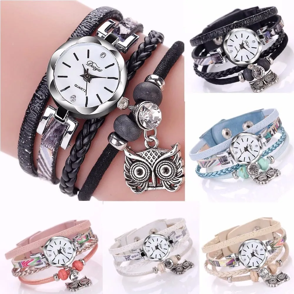 Leather Bracelet Quartz Wristwatch