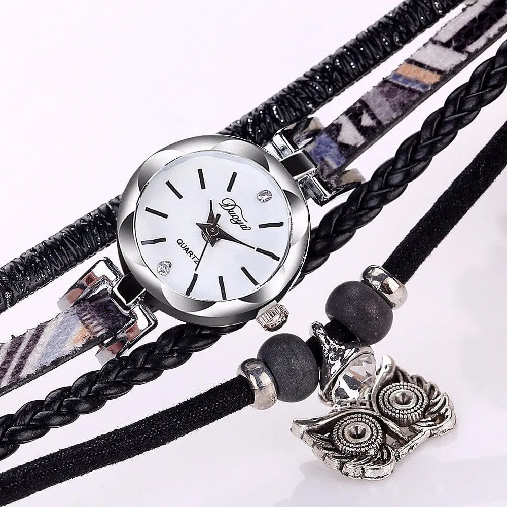 Leather Bracelet Quartz Wristwatch