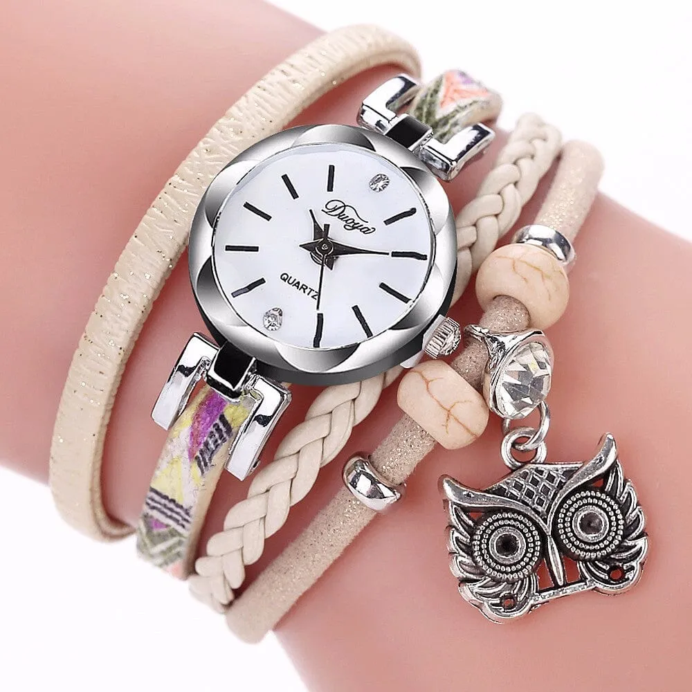 Leather Bracelet Quartz Wristwatch