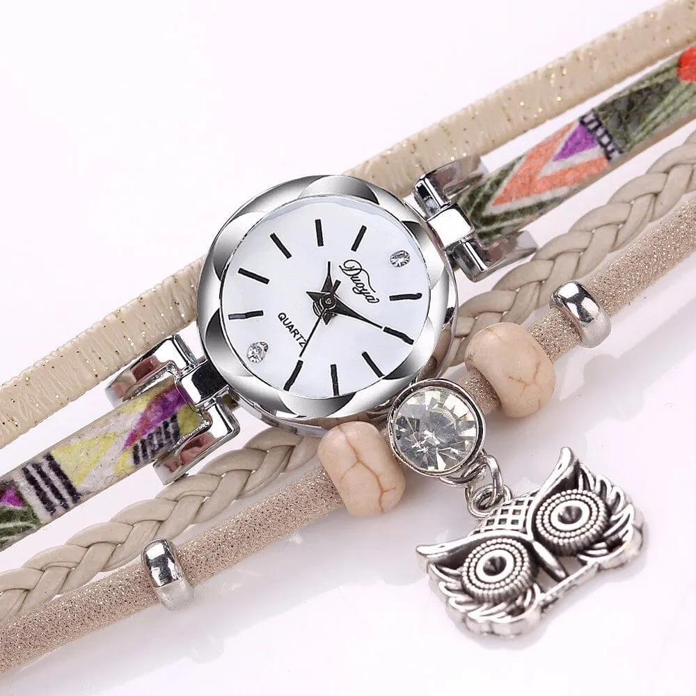 Leather Bracelet Quartz Wristwatch