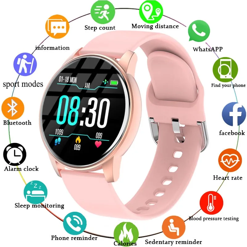 LIGE Men and Women Full Touch Screen IP67 Sport Fitness SmartWatch