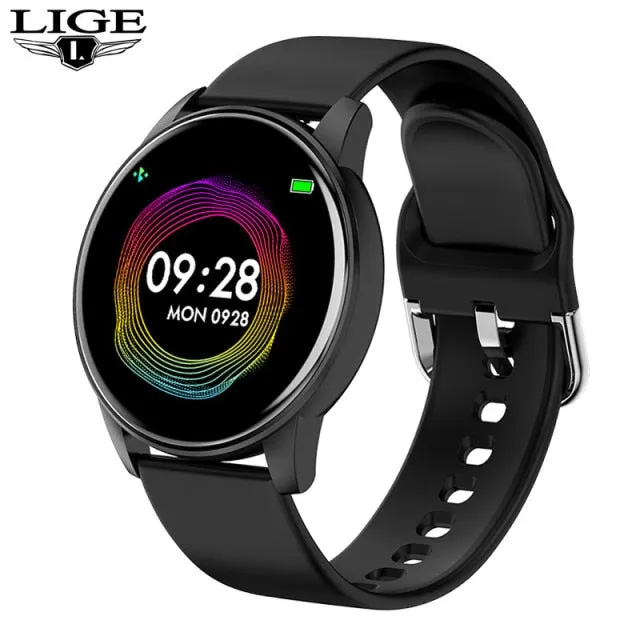 LIGE Men and Women Full Touch Screen IP67 Sport Fitness SmartWatch