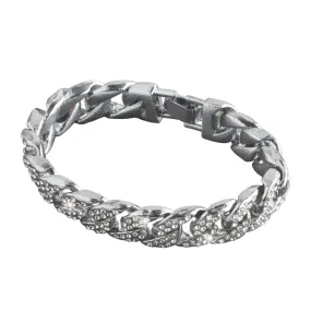 Logan Curb Rhodium Bracelet