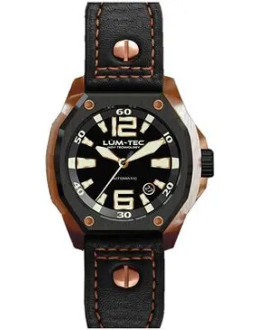 Lum-Tec Mens V-Series Automatic - Black Dial - Titanium Carbide PVD - Two-Tone