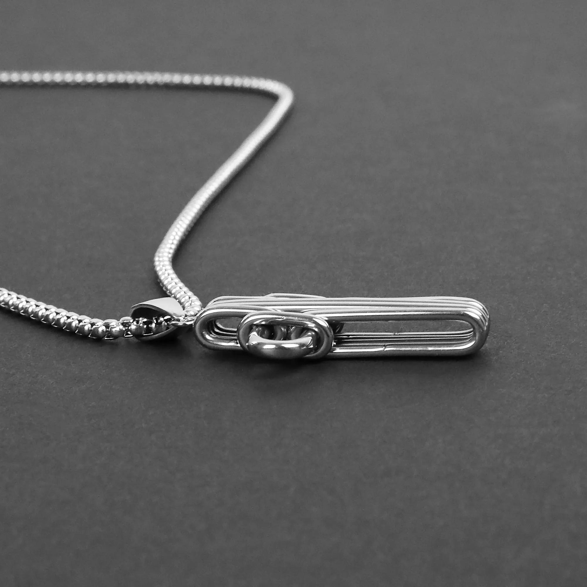 Mechanical Cross Necklace - Silver