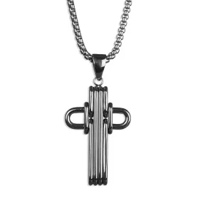 Mechanical Cross Necklace - Silver