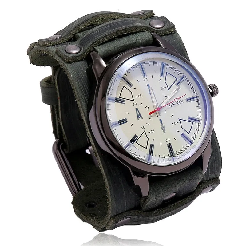 Men's Quartz Luxury Wristwatch w/Leather Band