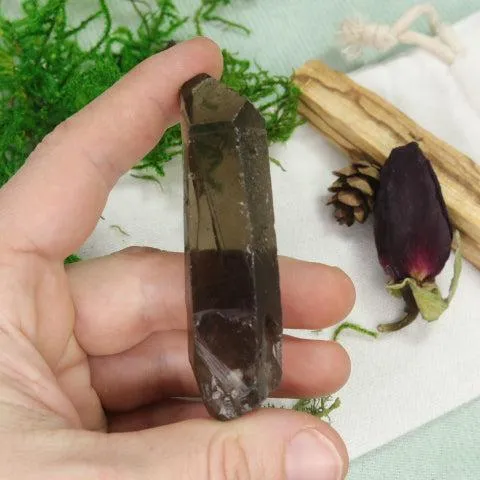 Natural Smoky Quartz Point from Brazil ~ Ideal for Crystal Grid or Pocket Stone