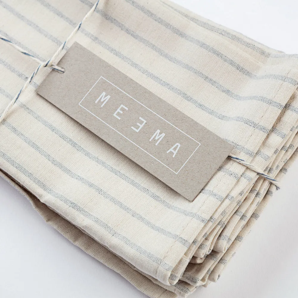 Natural Striped Cotton Napkins - Set of 4