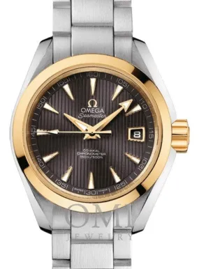 OMEGA SEAMASTER AQUA TERRA 150M CO-AXIAL CHRONOMETER 30MM STAINLESS STEEL YELLOW GOLD GREY DIAL 231.20.30.20.06.004 WITH STEEL BRACELET