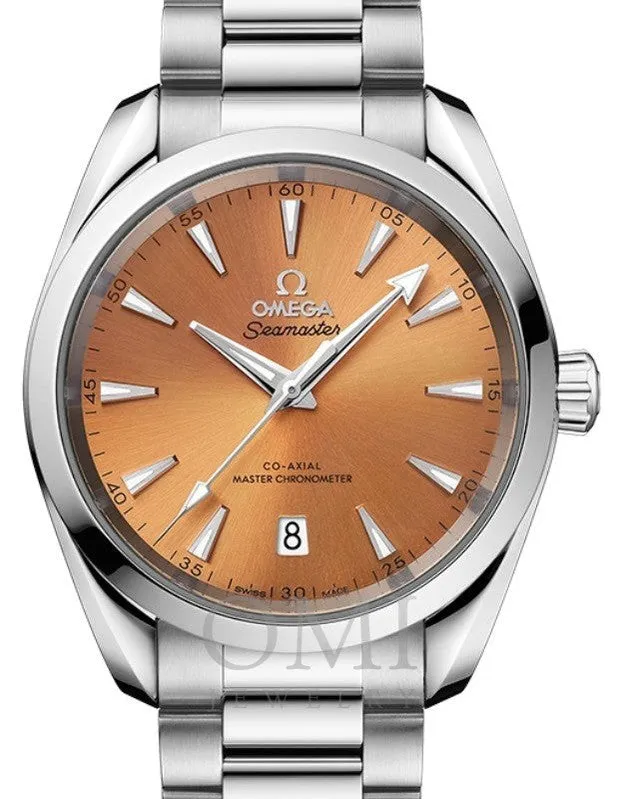 OMEGA SEAMASTER AQUA TERRA 150M CO-AXIAL MASTER CHRONOMETER 38MM STAINLESS STEEL YELLOW INDEX DIAL 220.10.38.20.12.001 WITH STEEL BRACELET